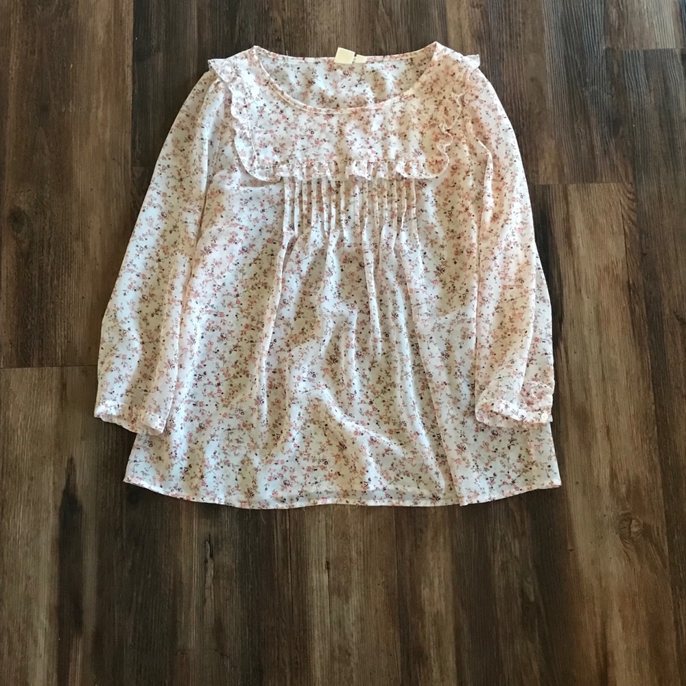 White Floral Blouse